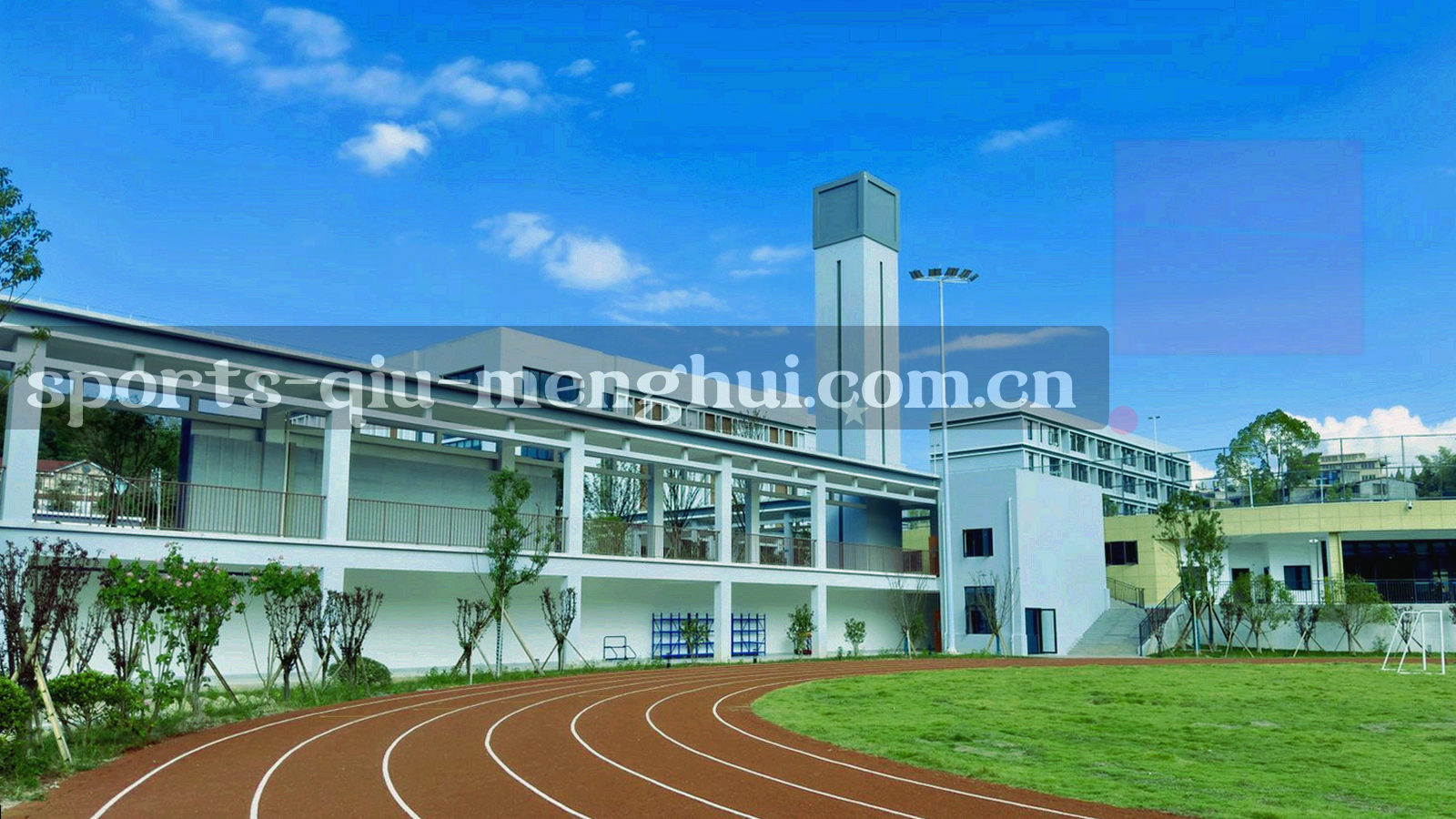 企业观赛空间的多块屏幕与联赛标签，几何化构图